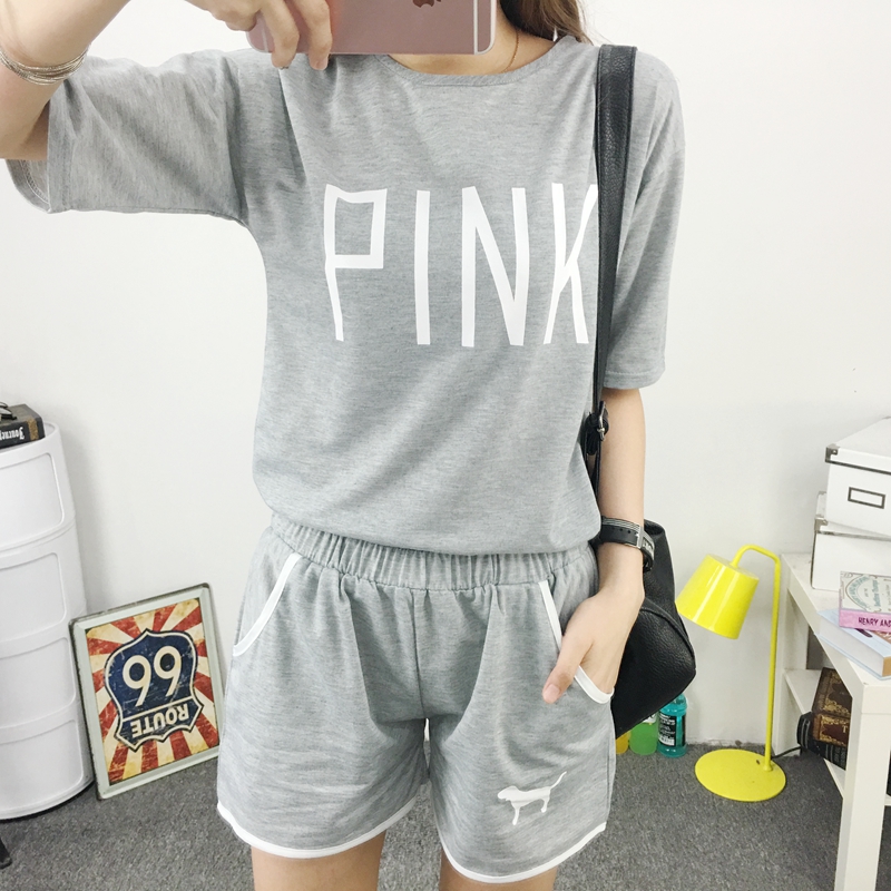 2018 đồ ngủ mùa hè của phụ nữ cotton ngắn tay quần short Hàn Quốc phiên bản có thể được đeo bên ngoài mùa hè junior học sinh trung học nữ nhà dịch vụ phù hợp với