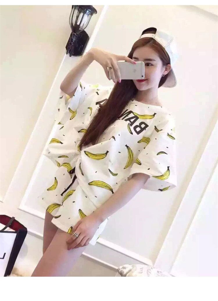 2018 đồ ngủ mùa hè của phụ nữ cotton ngắn tay quần short Hàn Quốc phiên bản có thể được đeo bên ngoài mùa hè junior học sinh trung học nữ nhà dịch vụ phù hợp với