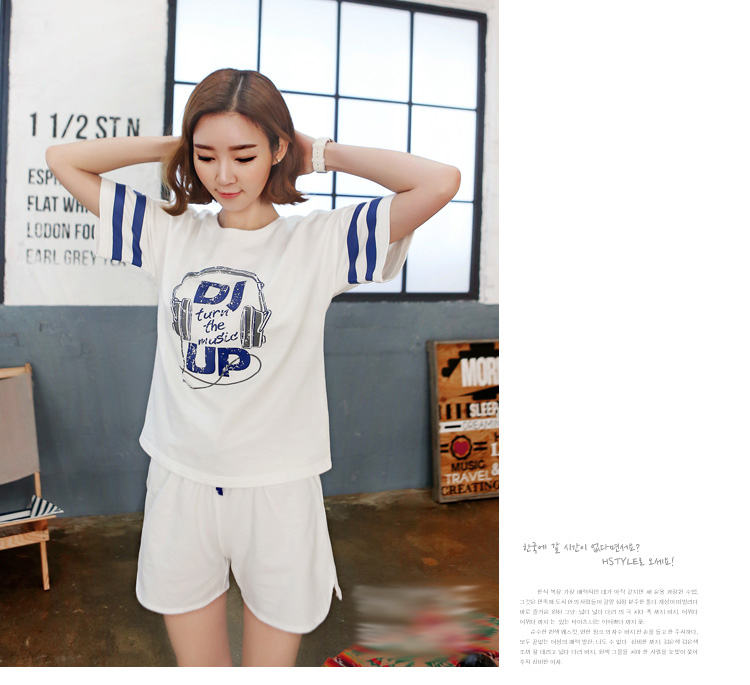 2018 đồ ngủ mùa hè của phụ nữ cotton ngắn tay quần short Hàn Quốc phiên bản có thể được đeo bên ngoài mùa hè junior học sinh trung học nữ nhà dịch vụ phù hợp với