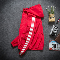 Spring and autumn windbreaker hooded long sleeves athleisure coat fashion student young couples dress tops mens and womens jackets