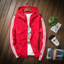 Spring and autumn outdoor sports trench coat mens and womens jacket jacket hooded windbreak short couple coat class dress customization