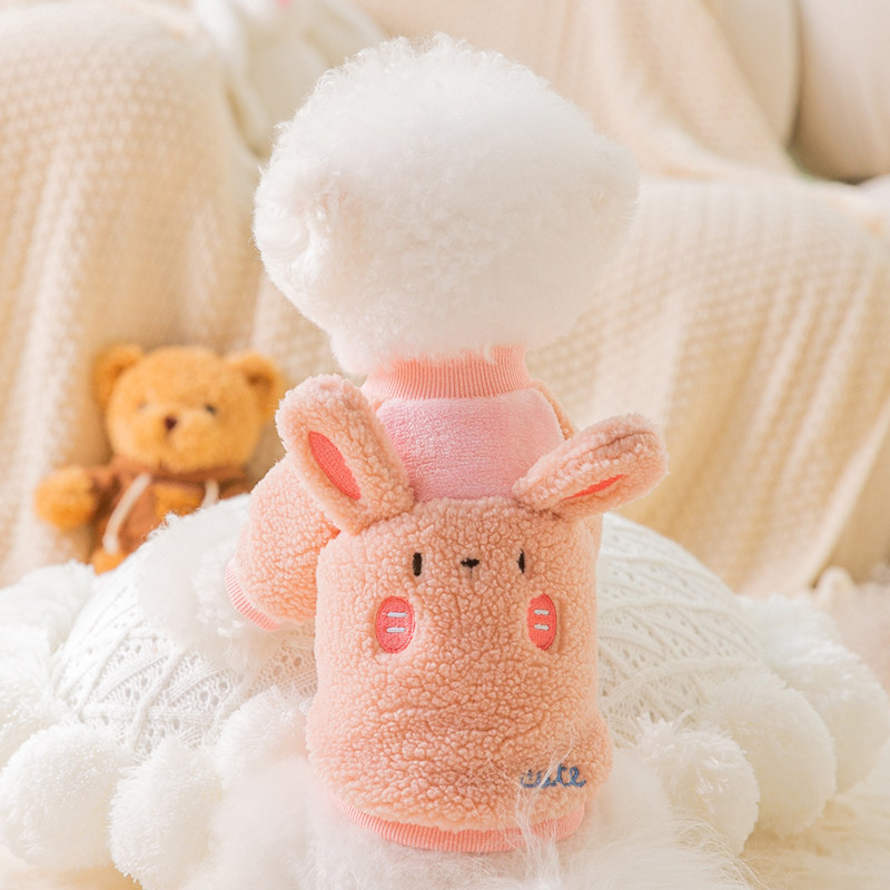 Dog clothes 2022 new winter Teddy winter crocheted super small body cover belly rabbit year one catty Bichon Frize