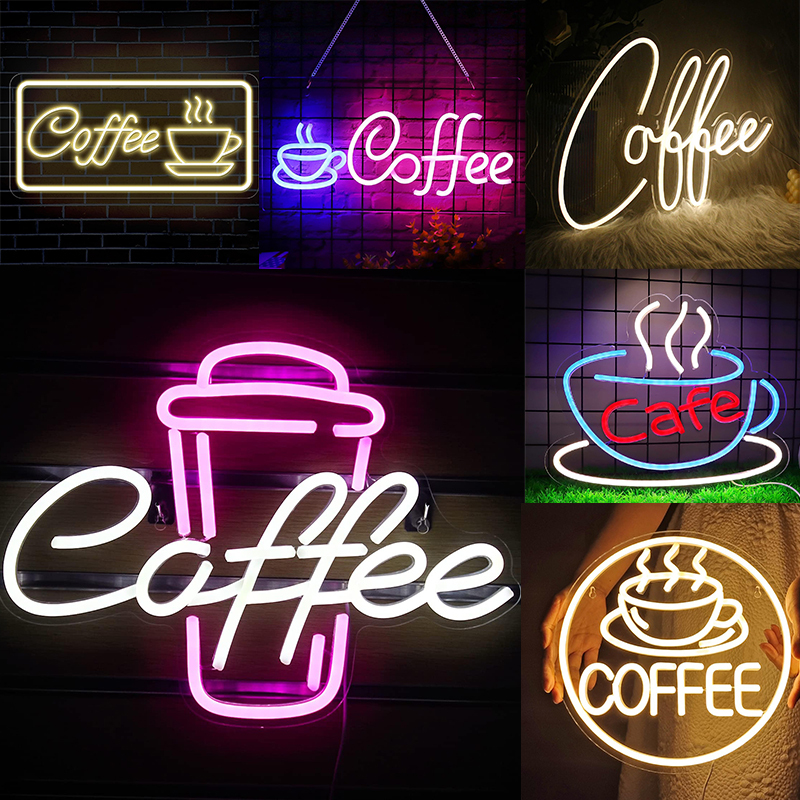 Coffee Neon Lights Restaurant Dining Hall Hot Cocoa Atmosphere Light Signboard Illuminated Letters Cafe Decorative Lights Coffee Shop