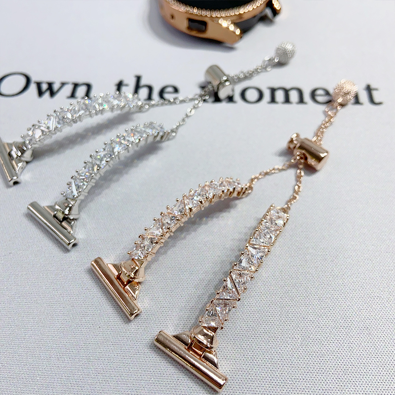 New Model Suitable for Samsung Galaxy Watch4/5/6/7/8 Watch Diamond-Encrusted Bracelet Half-Bracelet Metal Strap