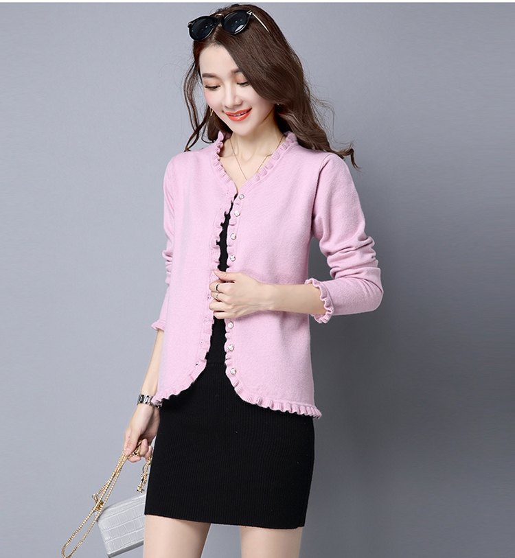 Áo len cardigan ngắn 2018 mùa hè mới của phụ nữ mùa xuân và mùa thu Thời trang Hàn Quốc mùa xuân Áo len lỏng áo khoác nữ mẫu áo len nữ đẹp 2021