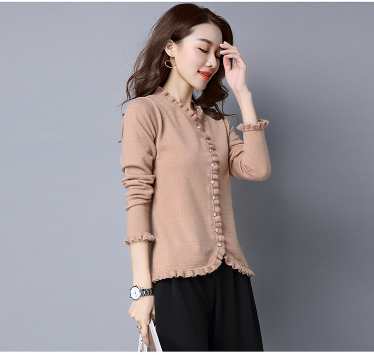 Áo len cardigan ngắn 2018 mùa hè mới của phụ nữ mùa xuân và mùa thu Thời trang Hàn Quốc mùa xuân Áo len lỏng áo khoác nữ mẫu áo len nữ đẹp 2021