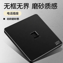 International electrician type 86 concealed wall hotel black switch socket panel telephone socket for home use