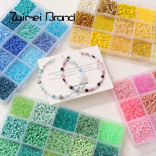 Стеклянный набор, бусины, браслет из бусин, браслет из бисера ручной работы, аксессуар, аксессуары, 15 ячеек