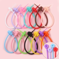 Силиконовый брелок, кабельные стяжки, в цветочек, 20mm, 3mm, 21см, 5 шт