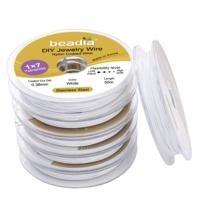 Белая стальная проволка из нержавеющей стали, шелковые нитки, 0.38mm, 50м