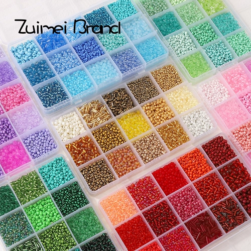 Стеклянный набор, бусины, браслет из бусин, браслет из бисера ручной работы, аксессуар, аксессуары, 15 ячеек