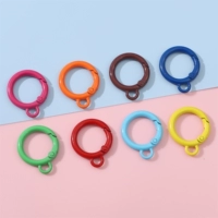 46# Случайно смешанные цвета | Пружинная пряжка из сплава, окрашенная распылением, с подвесной пружинной пряжкой, диаметр 25 мм, высота около 31 мм, диаметр проволоки около 4 м, 5 шт.