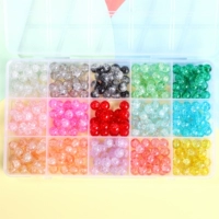 7#15 сетка | Коробка для набора битых стеклянных шариков 8 мм, 20 штук в каждой сетке, всего около 300 штук в коробке.