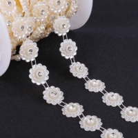 25 # Лотос с двойной нитью | Цепочка из бусин ABS с бриллиантами, двойная нить 1,6см, около 1 метра/упаковка