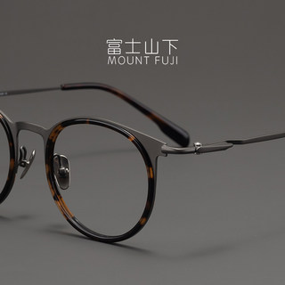 155mm大脸眼镜框男款超轻纯钛眼镜架近视可配男士气质复古大圆框