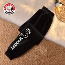 Snoopy childrens clothing childrens spring and autumn sweat pants casual pants boys and girls 2022 new loose medium and large childrens trousers tide