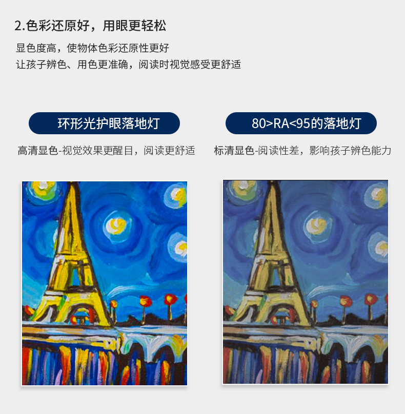 落地护眼灯 冠雅落地灯客厅卧室床头护眼钢琴练琴沙发边儿童书房立式阅读台灯 OTHER