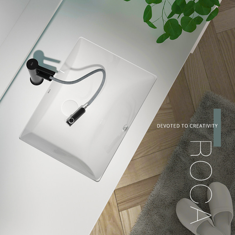 LeHome Bathroom ROCA Stage Basin Square Ceramic Flush washbasin Wash Basin MAKEUP ROOM WASH FACE BASIN