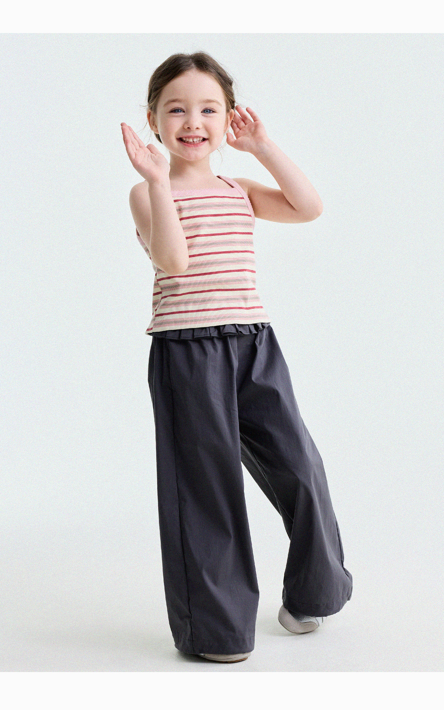 Yunerma Girls' Summer New Style 3D Ruffle Straight-Leg Pants Children's Thin Anti-Mosquito Pants Baby Casual Pants Trendy — 42
