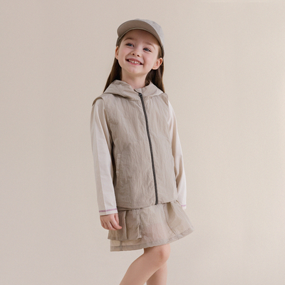 Baby Autumn Outdoor Hooded Vest Workwear Skirt Set Yunerma Girls' New Mountain-Style Cardigan Versatile Short Skirt — 1