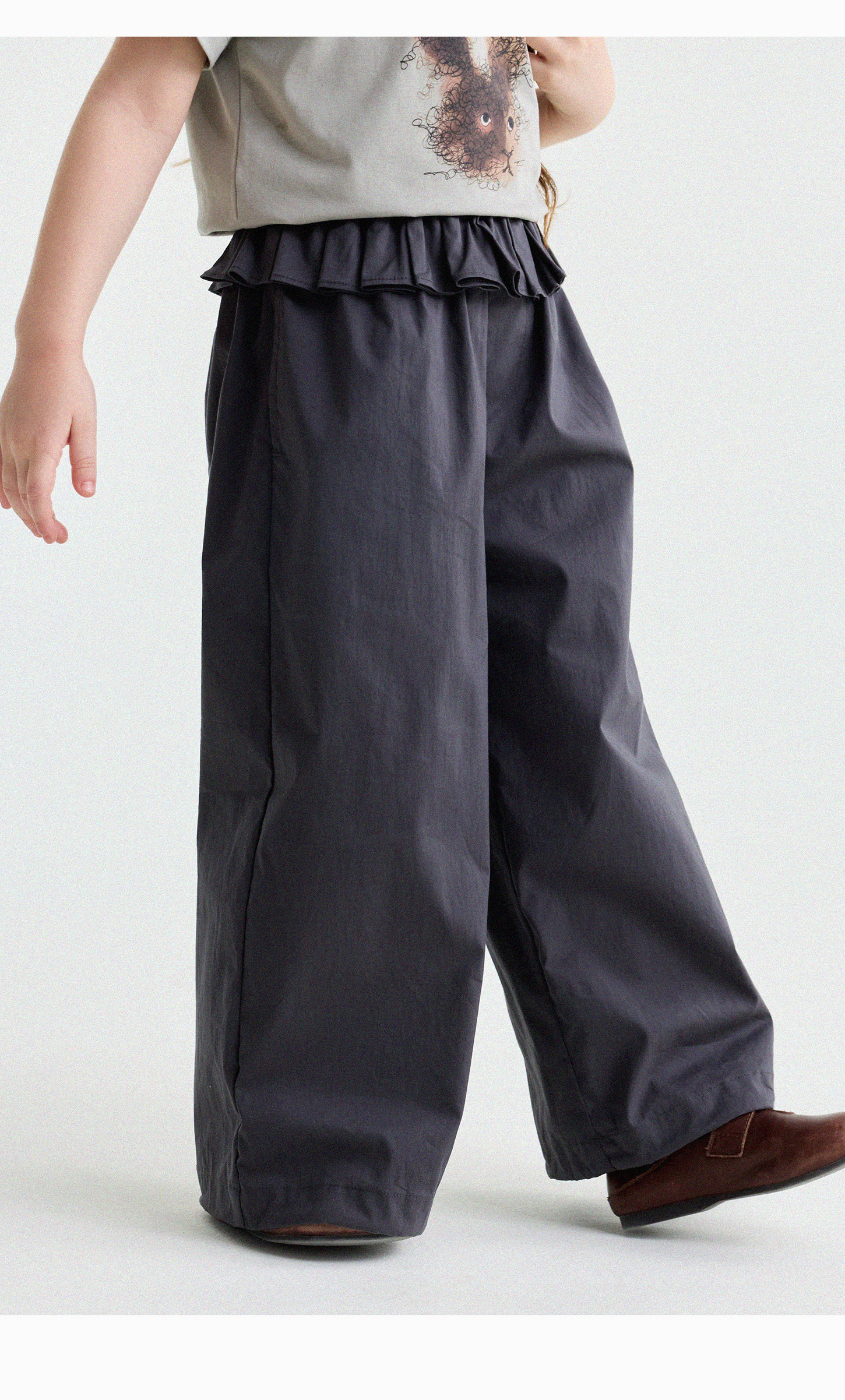 Yunerma Girls' Summer New Style 3D Ruffle Straight-Leg Pants Children's Thin Anti-Mosquito Pants Baby Casual Pants Trendy — 38