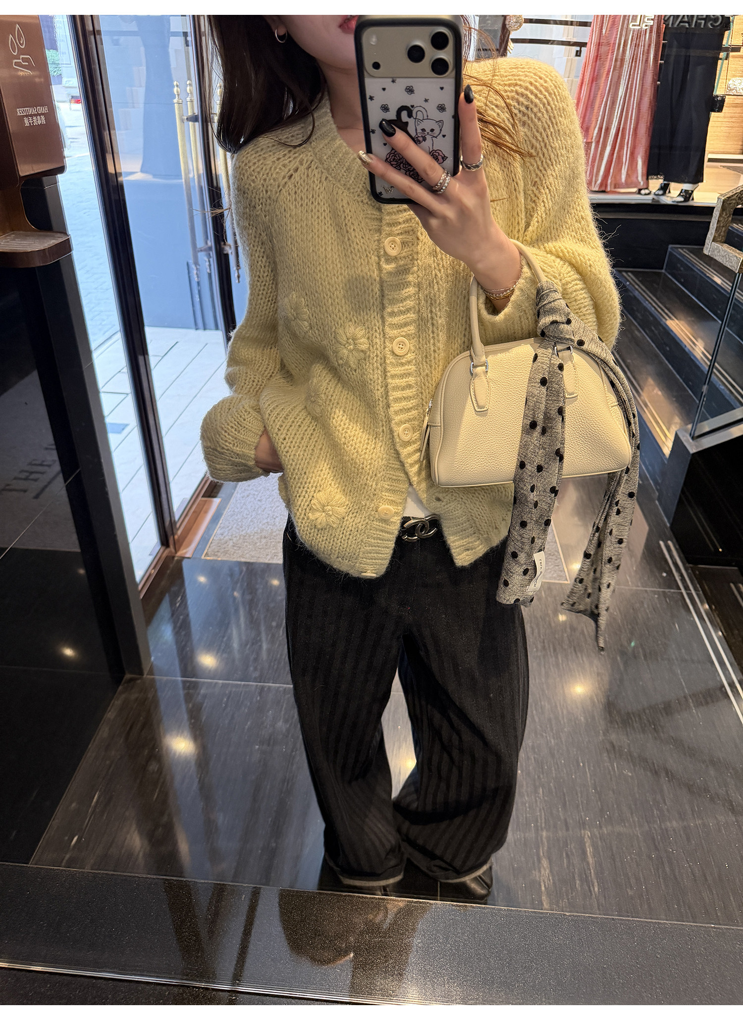 LelyMooch оригинальный дизайн винтажные черно-серые полосатые прямые широкие брюки женские свободные универсальные джинсы