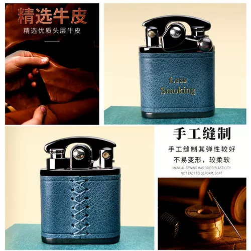 Зажигалка на керосине, кожаное креативное ретро высококлассное моторное масло ручной работы, подарок на день рождения