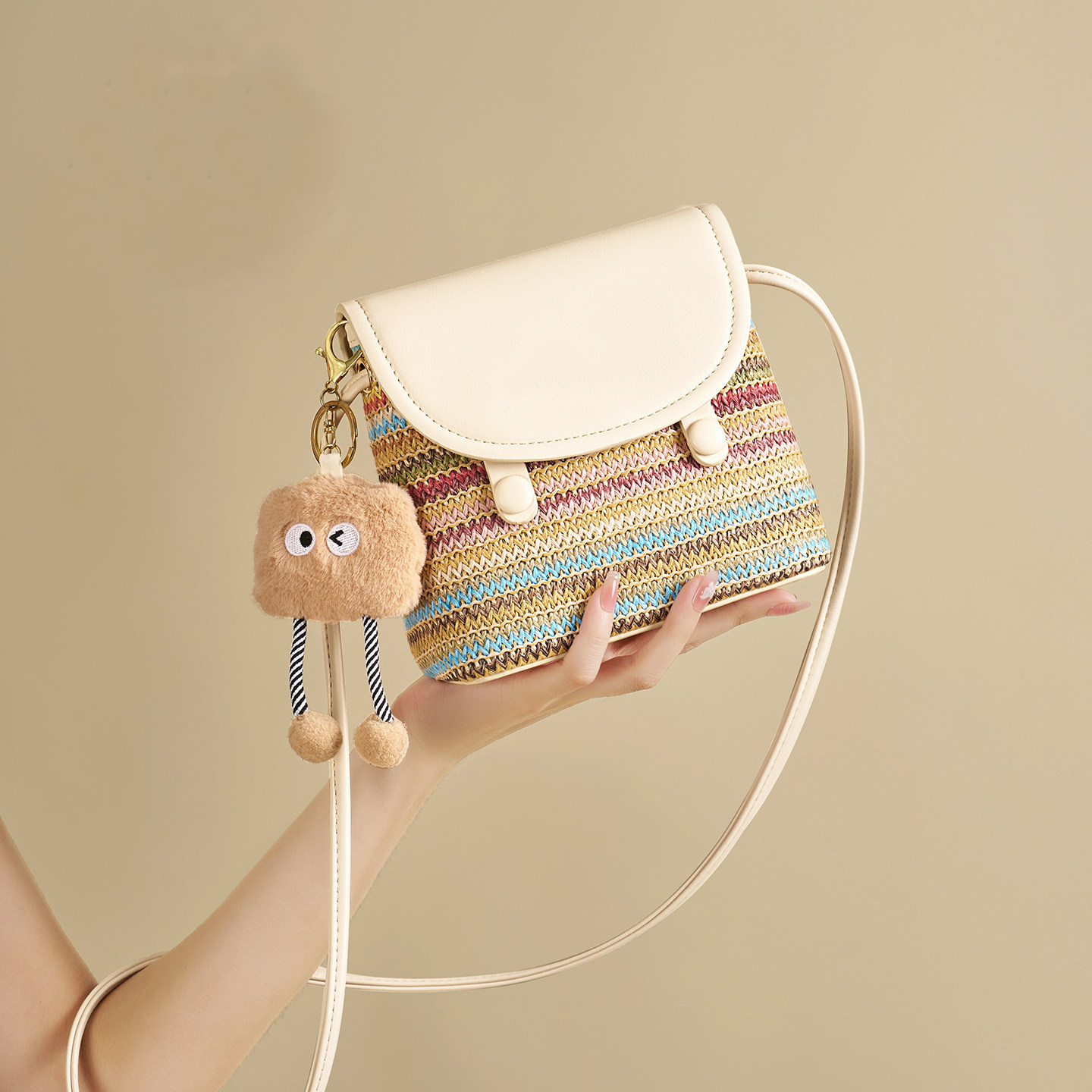 Cute Mobile Phone Bag 2026 New Style Women's Woven Commuter Small Crossbody Bag Single Shoulder Mini Bag Summer