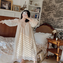 2024 French Palace Style Womens Spring and Autumn Style New Girl Pure Desire Nightgown High-end Large Size Dress Princess Dress