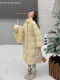 Korean style knitted hooded long down jacket for women winter 2025 new style non-bloated thickened warm white duck down jacket