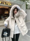Large fur collar parka down jacket for women 2024 winter new Korean style high-end thickened 90 white duck down work jacket