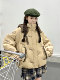 Khaki hooded down jacket for women winter 2025 new style small unique design 90 suede jacket