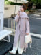 Purple high-end long over-the-knee double-sided wool coat for women 2025 winter new style temperament scarf woolen coat
