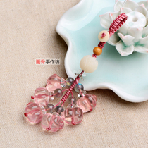 Pink Crystal Zucai pig car keychain pendant female mobile phone chain bag pendant cute