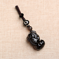 Car keychain pendant high-grade natural ice obsidian jewelry men and women couples safety pendant
