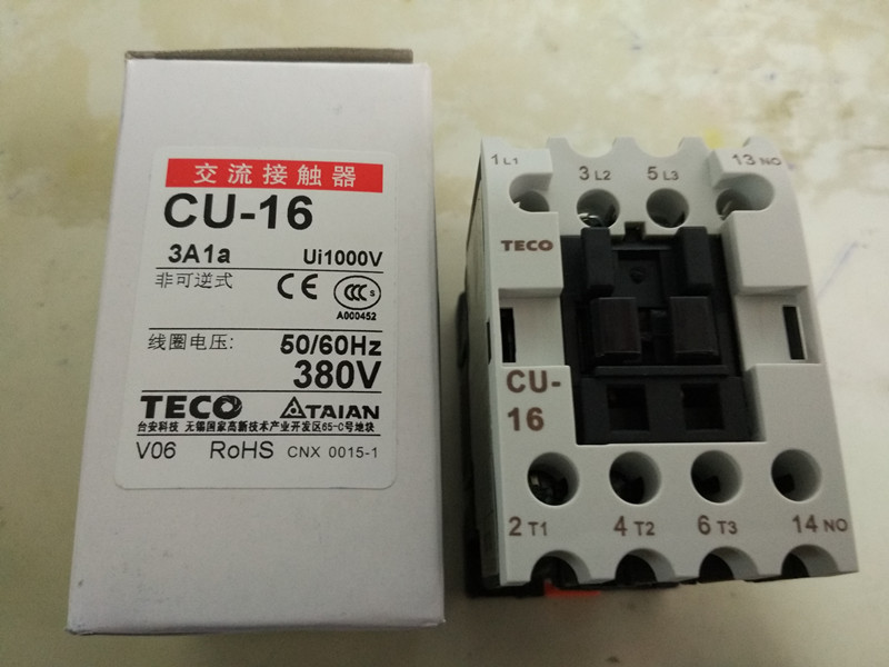 Original installation Dongyuan TECO table An AC contactor CU-16 instead of CN-16 coil voltage AC220VAC380