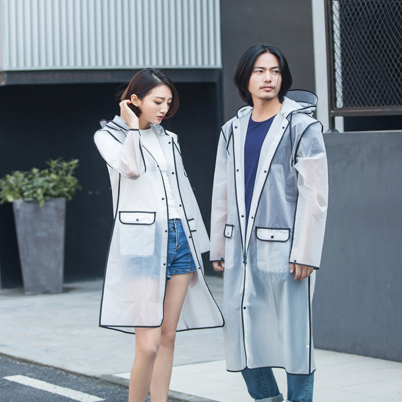 Tourism raincoat long male windclothes style coat fashion backpack female transparent yearning for life Songsi