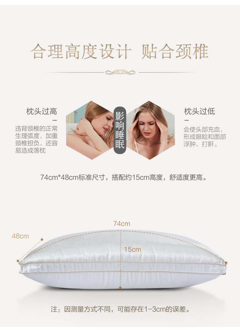 Fu Anna nhà dệt gối lụa chăm sóc gối cổ tử cung lõi gối ngủ lụa cotton đơn đôi người lớn bắn 2 - Gối goi cao su