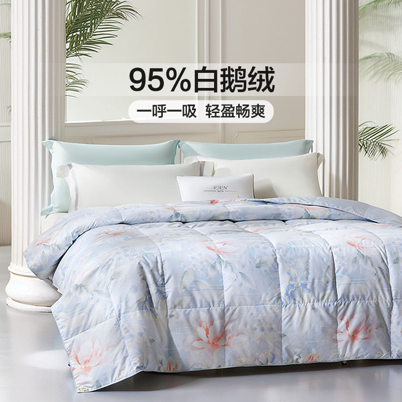 Fuanna 95% White Goose down Quilt Core Air Conditioning Quilt Spring and Autumn Bedding Summer Thin Quilt Bedding Summer Cooling Quilt down Quilt