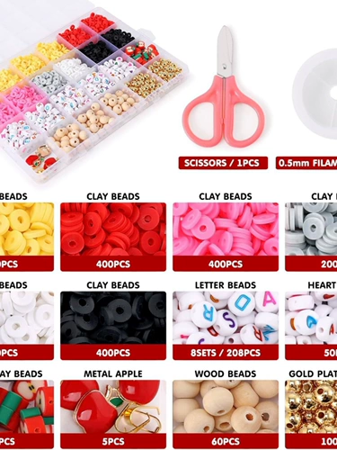 Bracelet Nearclce Make Clay Letter Bead Accessorie Kit DIY