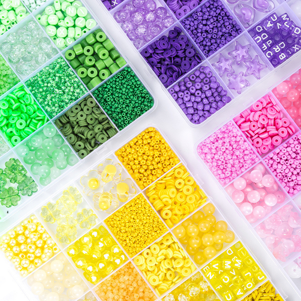 🎨手工创意达人必备 | Clay Beads Diy Jewelry Kit Letter Bead DIY Bracelet 🌟-手工串珠 ...