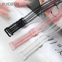 Lace shoulder strap elastic sexy hollow underwear shoulder strap Joker can be exposed non-slip collar bra strap