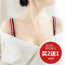 Simple womens non-slip shoulder strap color three-piece underwear double shoulder strap adjustable thin elastic strap bra bra strap 1 5 buckles