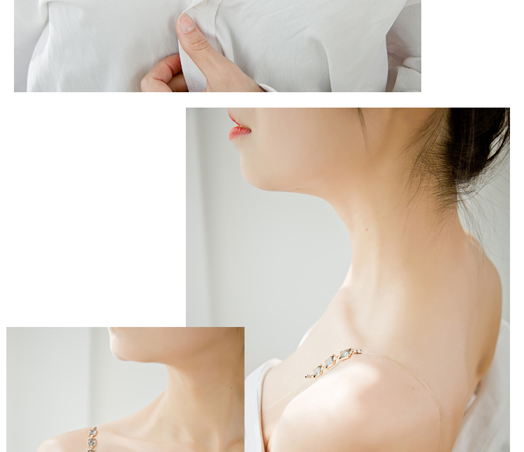 Dây đeo vai trong suốt vô hình liền mạch silicon siêu mỏng phụ kiện đồ lót rhinestone từ cổ áo dây đeo áo ngực gợi cảm đồ lót phụ nữ