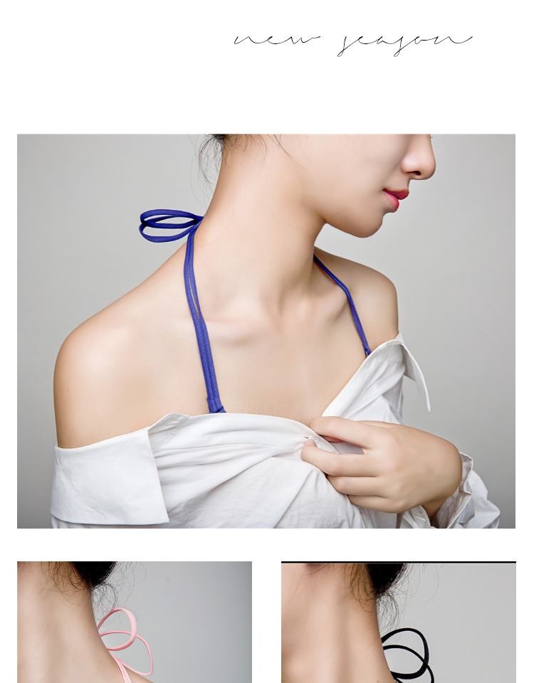Người đẹp trở lại dây đeo cổ áo cổ nơ từ hoang dã lệch vai đồ lót dây đeo áo ngực 2018 mới hè dây áo lót trong
