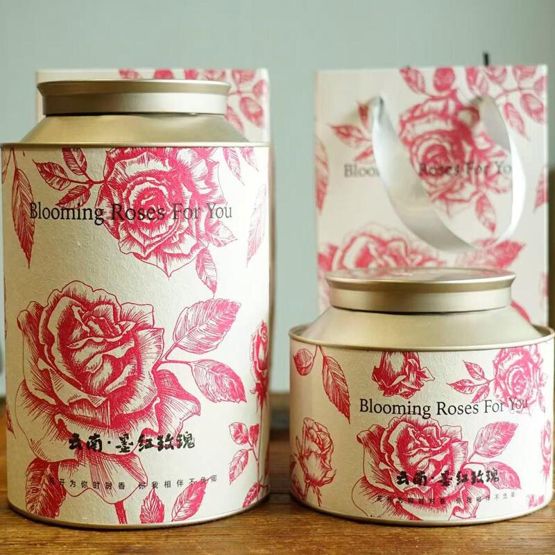 Freeze-Dried Dark Red Roses, Yunnan Flower Tea, Freeze-Dried Gift Box, Large Canned Dried Roses, Health-Preserving and Beauty-Enhancing Flower Tea Gift