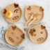 Senrui Elm Gỗ Lợn Năm mới Bộ đồ ăn Bộ sưu tập Năm lợn Dễ thương Phim hoạt hình Động vật Khay thức ăn cho bé - Tấm