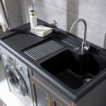 Balcony washing machine cabinet custom space aluminum laundry table with washboard integrated companion cabinet washing machine cabinet combination
