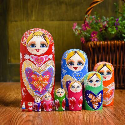 Russian matryoshka dolls, 5-layer, 6-layer, 10-layer festival gift ornaments, children's toys, Harbin tourist souvenirs