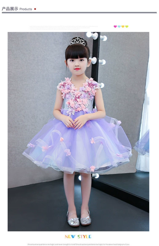Trẻ em váy công chúa váy cô gái hoa cô gái váy cưới petunia sinh nhật hoa cổ tích chủ trang phục piano mùa đông bộ Vest cho bé trai lịch lãm